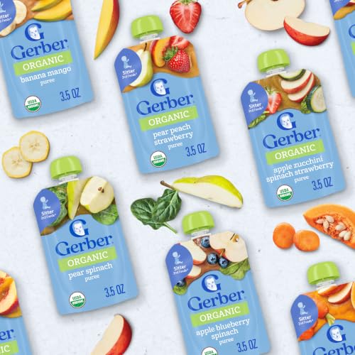 Gerber Stage 2 Organic Apple Zucchini Spinach Strawberry, 12 Pack - image 9