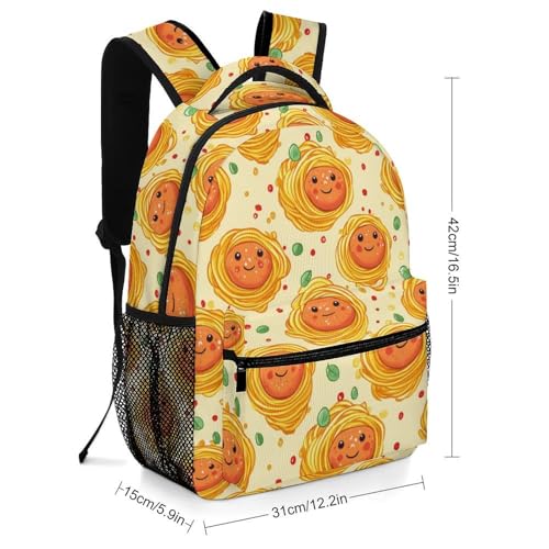 Italian Food Meatball Spaghetti Funny Backpack Casual Daypack Lightweight Shoulders Bag for Men Women Cute Print2