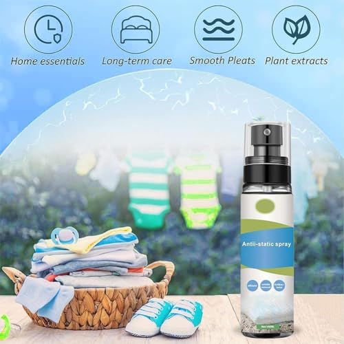 Antistatische Sprays, Antistatikspray für Haare und Kleidung, zur Reduzierung von statischer Elektrizität auf Textilien, Auto, 100 ml
