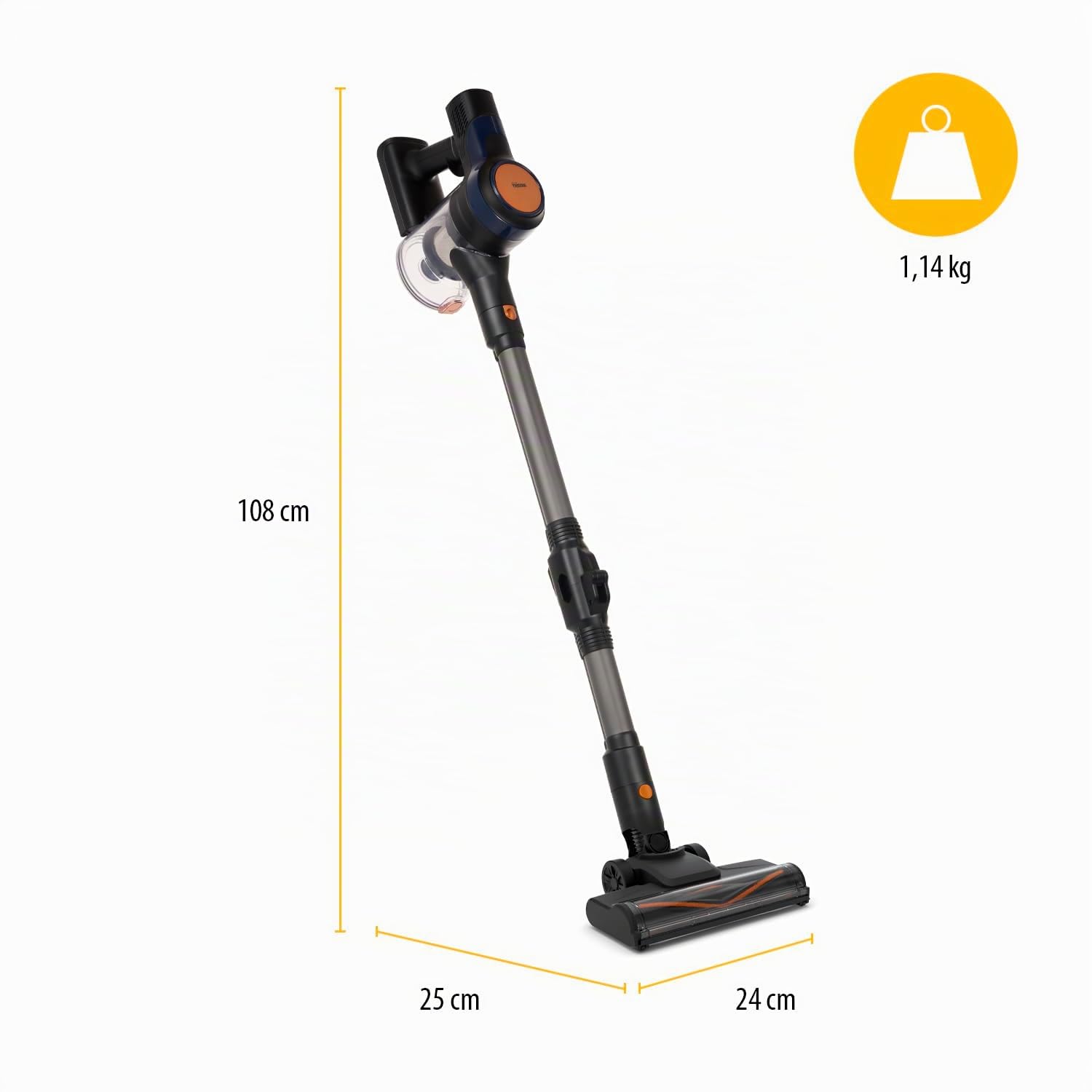 Tristar Aspiradora Escoba sin Cable Flex - Ligera - Asa Desmontable - Filtro HEPA - Batería de Larga Duración - Función 2 en 1 - Luz LED - 800 ml - 150 W - SZ-2380
