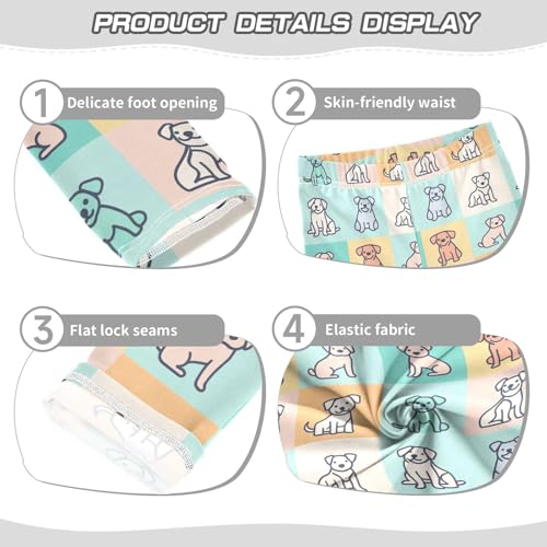 Grid Dog Cute Animal Girls Casual Leggings for Kids Printed Long Pant Bottoms Stretch and Soft3