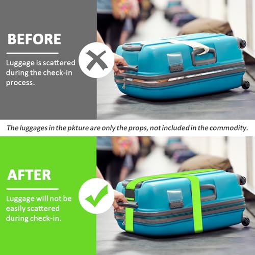 image for vivinin 4 Pack Luggage Straps, Luggage Belt with Buckle Closure, Adjus