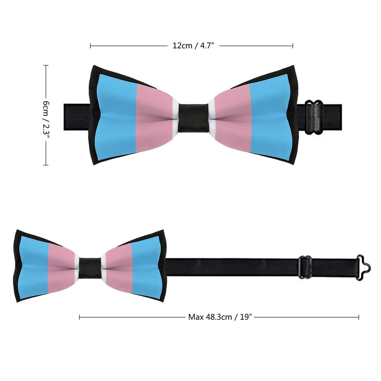 GoasNei LGBTQ Transgender Pride Bow Tie for Men Adjustable Necktie Funny Tie Neck Ties for Weddings Party