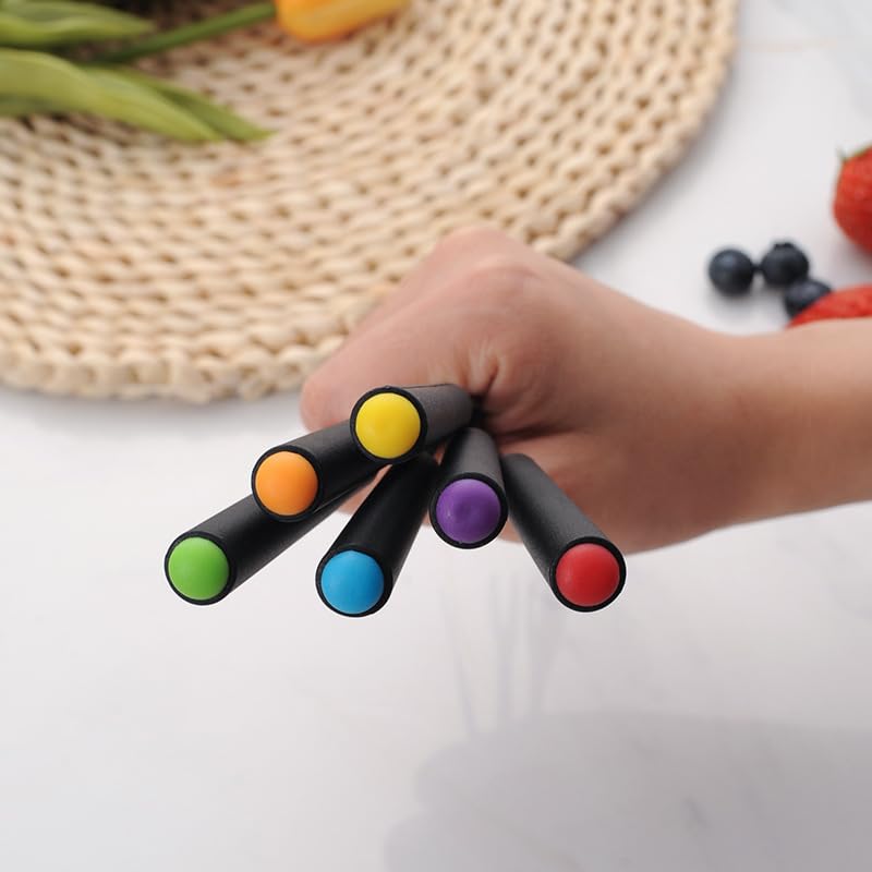 Forchette per fonduta in acciaio inox 24 cm colorate manico plastica