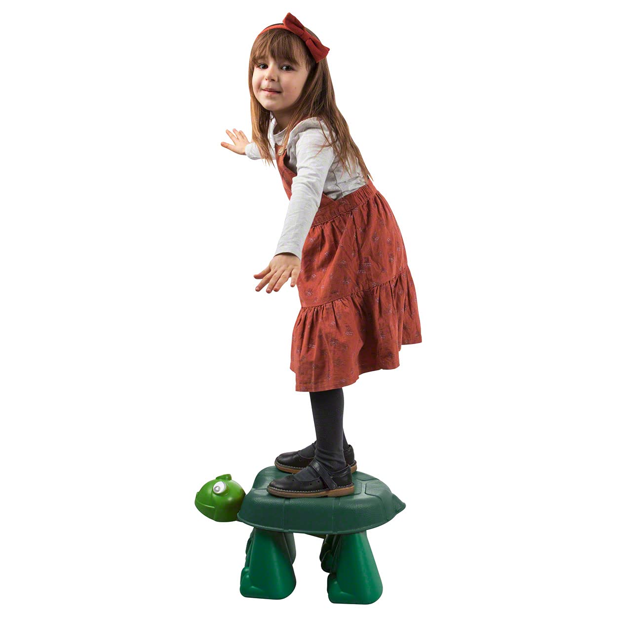 Sport-Tec Turnturtle Laufschildkröte grün – Balancierhilfe & Therapiegerät für Kinder/Kindergarten, Gleichgewichtstrainer/Spielgerät aus Kunststoff, Nutzbar im Sitzen, Knien oder Stehen