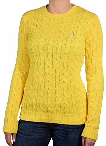 Ralph Lauren ケーブルニットクルーネックセーター レディース US サイズ: L カラー: イエロー