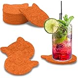 wortek Posavasos de fieltro con forma de gato, juego de posavasos