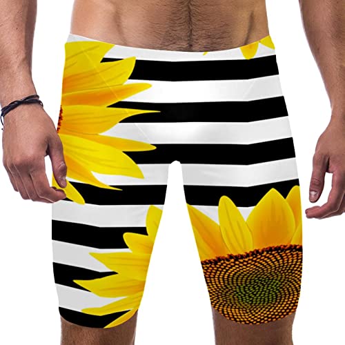Traje de baño playero de girasol para hombre con secado rápido para piscina