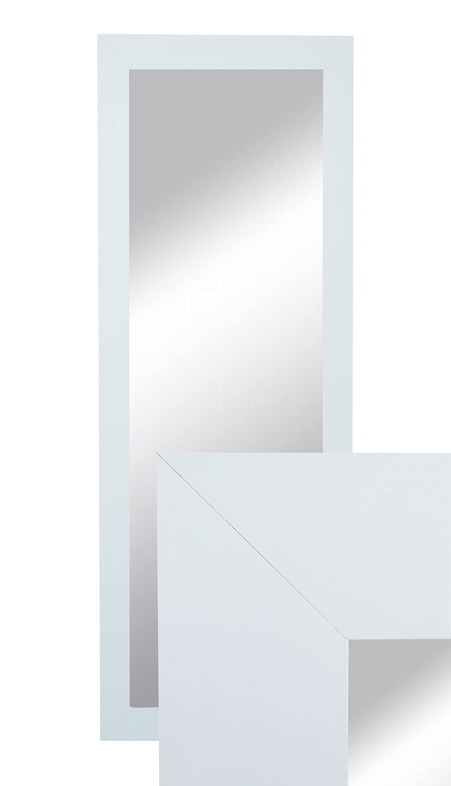 BD ART Espejo de pared decorativo para armario (150 x 50 cm), color blanco