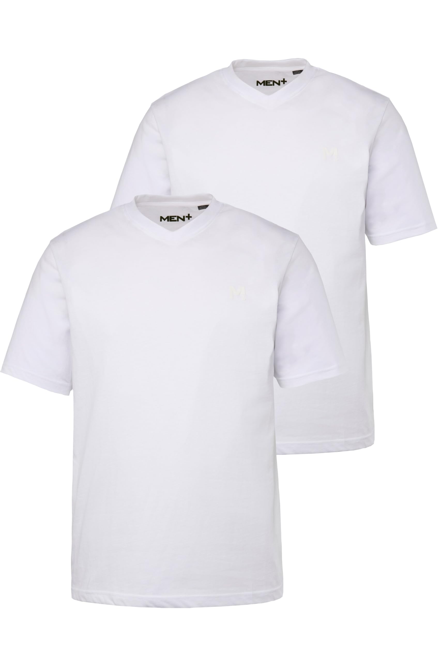 Men Plus Herren große Größen Übergrößen Menswear L-8XL T-Shirt, Basic, 2er-Pack, Halbarm, V-Ausschnitt 836299