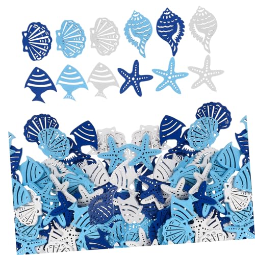 Operitacx Décorations en Bois Tranchées Style Méditerranéen Petit Format 100 Pcs Bois Naturel Léger pour Bricolage Déco Bord De Mer Ornement Suspendu...