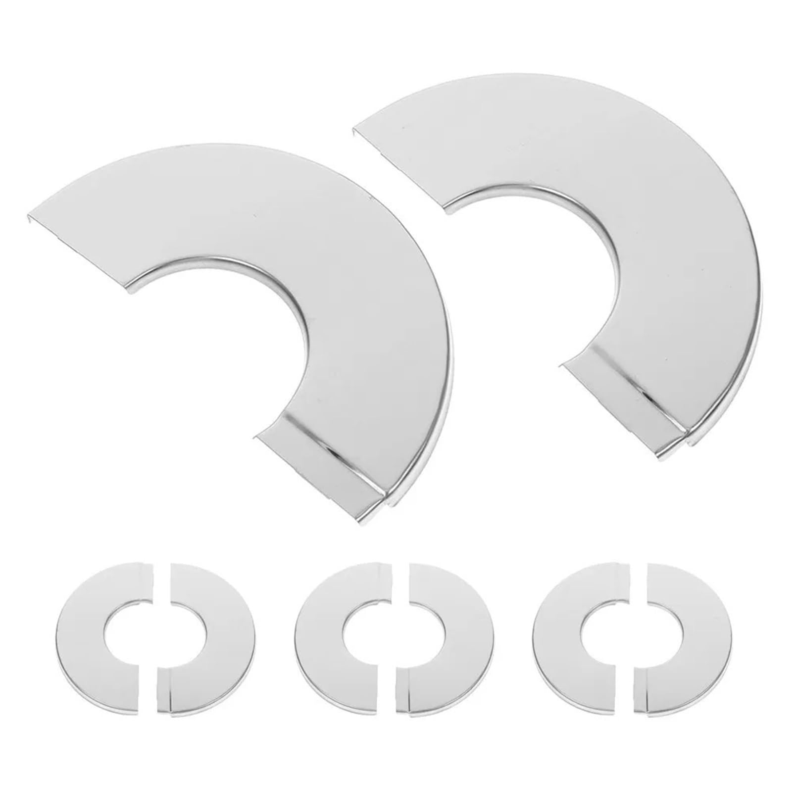 Dasjkdi One Color 8Pcs Water Pipe Covers Wall Split Flange Stainless Steel Round Plumbing Plate Faucet Escutcheons For Wall Holes