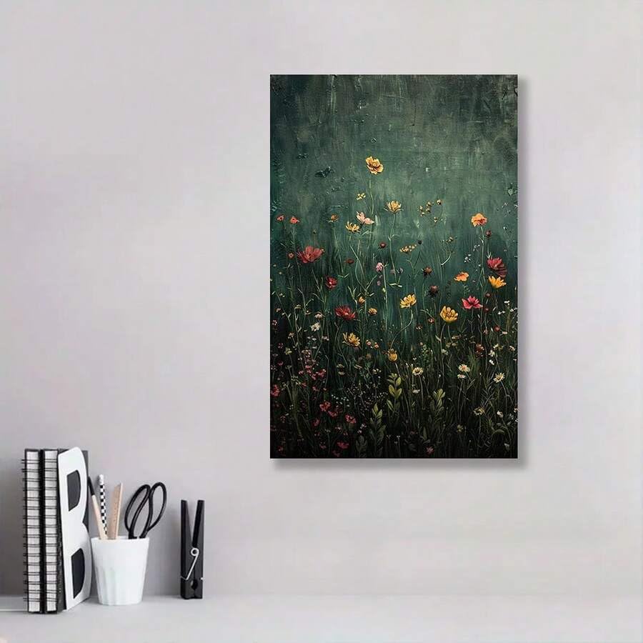Impression sur toile champ de fleurs sauvages style ferme moderne - 2