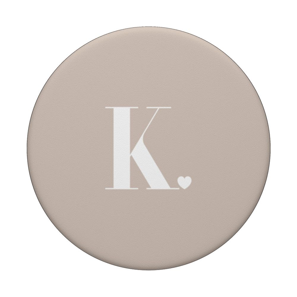 Sand / Beige / Tan Cute Letter J Initial Heart Monogram PopSockets...