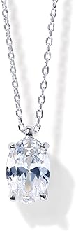 PAVOI 14K Gold Plated Cubic Zirconia Diamond Pendant Necklace for Women | Adjustable Slider