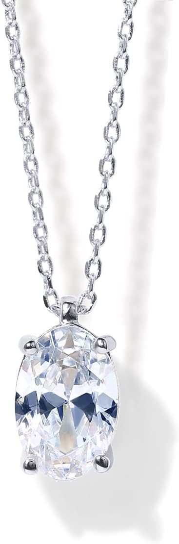 PAVOI 14K Gold Plated 925 Sterling Silver CZ Diamond Pendant Necklace for Women | Adjustable Slider