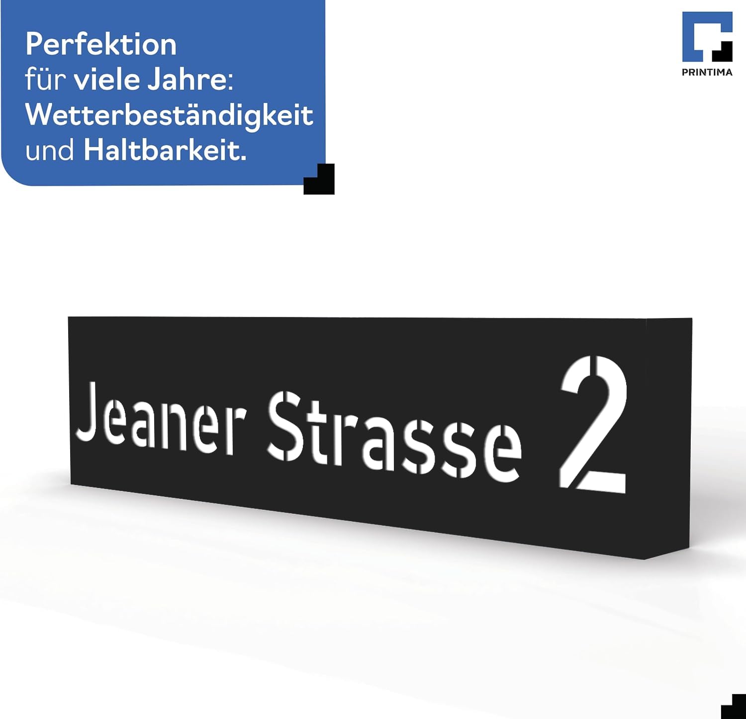 Premium Gravur Personalisierter Hausnummer Schwarz Beleuchtet Led Strom 230V, Außenlampe Hausnummernschild mit Dämmerungssensor, ist Langlebig, Wetterfest, Geringer Stromverbrauch 6W / A++