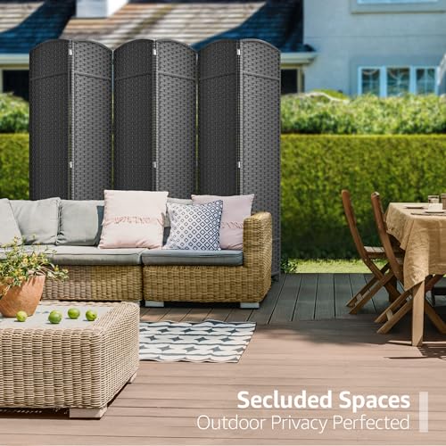 Sorbus 6 Panel Room Divider 6 ft. Tall - Privacy Screen, Extra Wide Double Hinged Panels, Mesh Hand-Woven Design, Partition Room Dividers and Folding Privacy Screens, Wall Divider for Room Separation