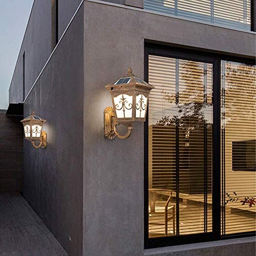 Lampe de jardin solaire étanche avec diffuseur en verre rétro