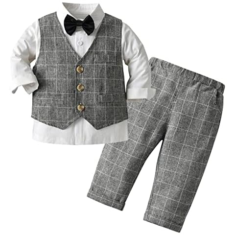 AIEOE Traje de 3 Piezas para Bebé Niño Cover