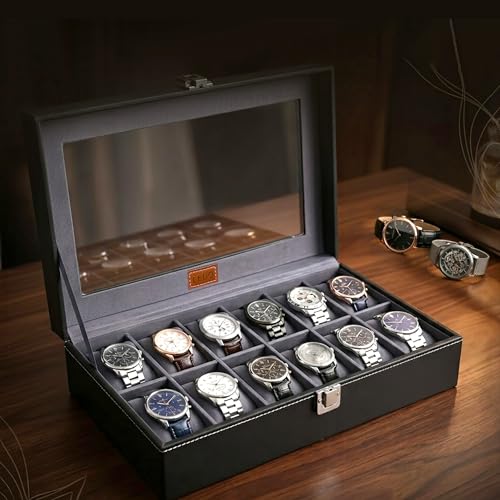 LEDO Men's and Women's Watch Box Holder Organizer Case In 12 Slot...