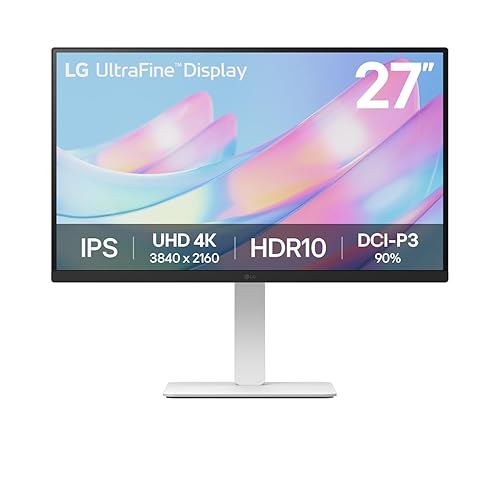 LG UltraFine Monitor 27US550 - 4K UHD IPS 27 inch, 60Hz, 5ms, DCI-P3 90%, 10bit, HDR10, Flicker safe & Reader Mode, Smart Energy Saving, Height-Tilt-Pivot-Swivel Adjustment, DP1.4, HDMI, White - 27 inch - HDR10 | 60Hz