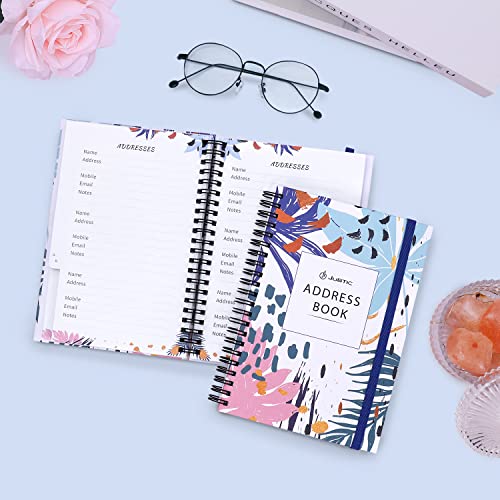 Jubtic Address And Password Book With Alphabetical Tabs Hardcover Spiral Bound Address Organizer For Contacts,Internet Website Logins,Telephone Book Notebook Journal For Home Office,5.2" X7.7" #TOP2