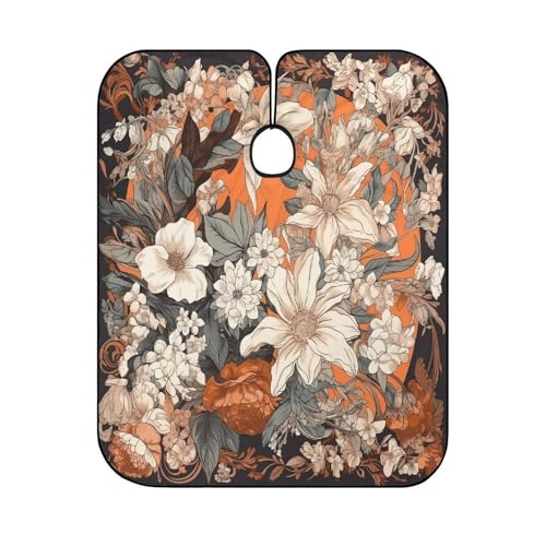Capa para Corte de Cabello Naranja y Blanca 170x144 cm miniatura 6