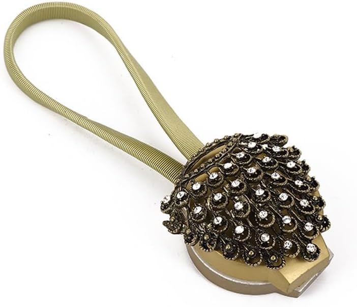 FMURY Window Decoration Curtain Binding Magnetic Curtain Buckle Water Diamond Binding Rope Alloy Flower(White-Patch Five-Pointed star4)