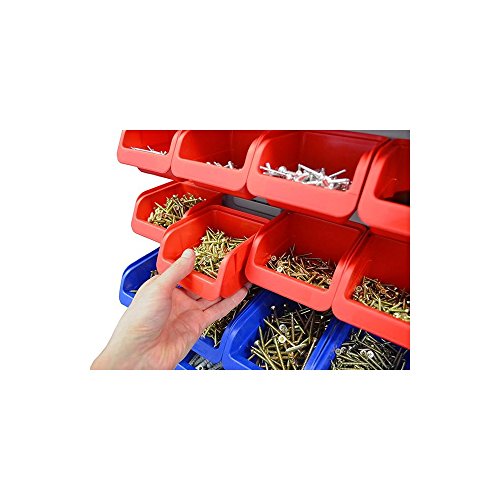 24 Wall Mounted Storage Bins with Metal Panel - Organiser for Garage, Workshop, and Shed - Image 3
