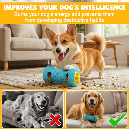 Qoosea Juguete Interactivo para Perros Alimentador Lento para Perro, Juguete Inteligente para Perros Bola de Rompecabezas con Dispensador de Golosinas, Juguete para Perro Pequeños Medianos Grandes - imagen 4