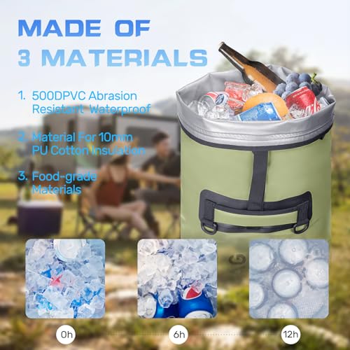 Iculbag 35L Cooler Backpack (48 cans) — Army Green — view 3