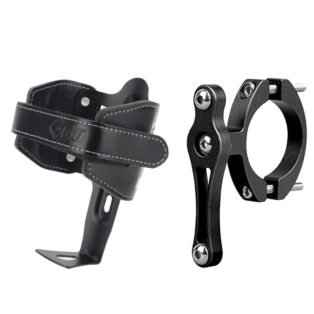 Flaschenhalter Fahrrad Fahrrad-Wasserflaschenhalter, verstellbarer ultraleichter Kaffeetassenhalter, stanzfreier Wasserkocher for Elektrofahrräder/Motorräder GeträNkehalter Fahrrad(Black-Converter)
