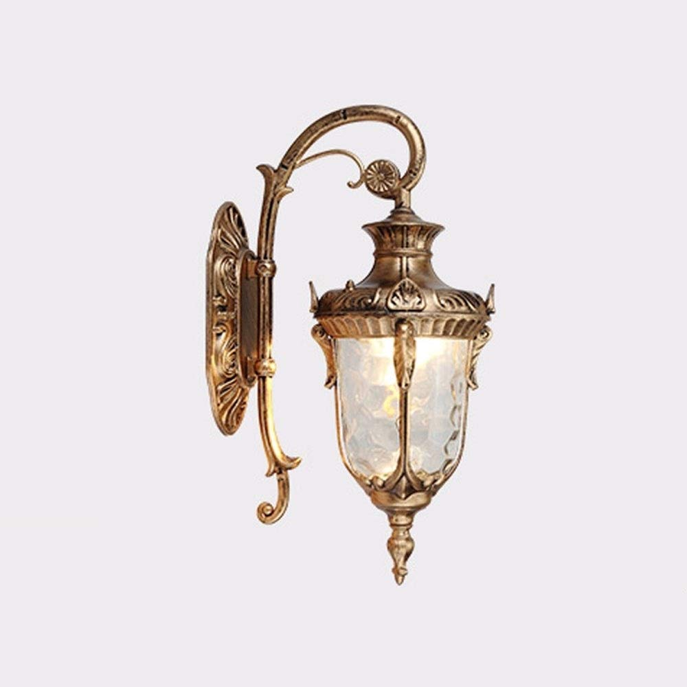 SXSCARKX Vintage Gooseneck Bronze Antique Aluminum Outdoor Waterproof Wall Light Lantern Wtih Clear Glass Shade - Victorian Style Black Sconce for Garden Balcony Porch Gate Lamp(24" inch Hig