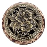 INOOMP Quemador de Incienso Cerámico Artesanal con Tapa de Aleación para Aromaterapia y Decoración del de Limpiar y Diseño Elegante