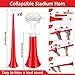 Treela 12 Pcs Collapsible Stadium Horn and Metal Cowbells 24 Inch Vuvuzela Horn Blow Plastic Trumpet Cow Bells with Handle Noisemakers for Sporting Events Graduation Games School Sports Party(Red)