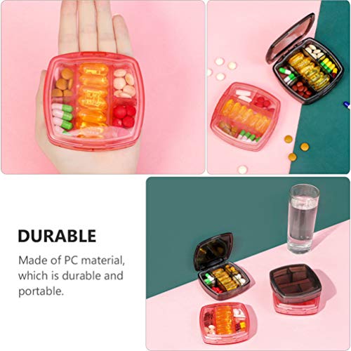 DOITOOL Organizador de comprimidos portátil para viagem, 2 peças, porta-comprimidos, recipiente de c