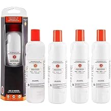 1-5 Pieces, Compatible with Everydrop EDR2RXD1 Refrigerator Filter Element - Whirlpool Ice Water Filter 2, Compatible with Everydrop Element W10413645A, WRF989SDAB, High Efficiency Filtration 4pcs