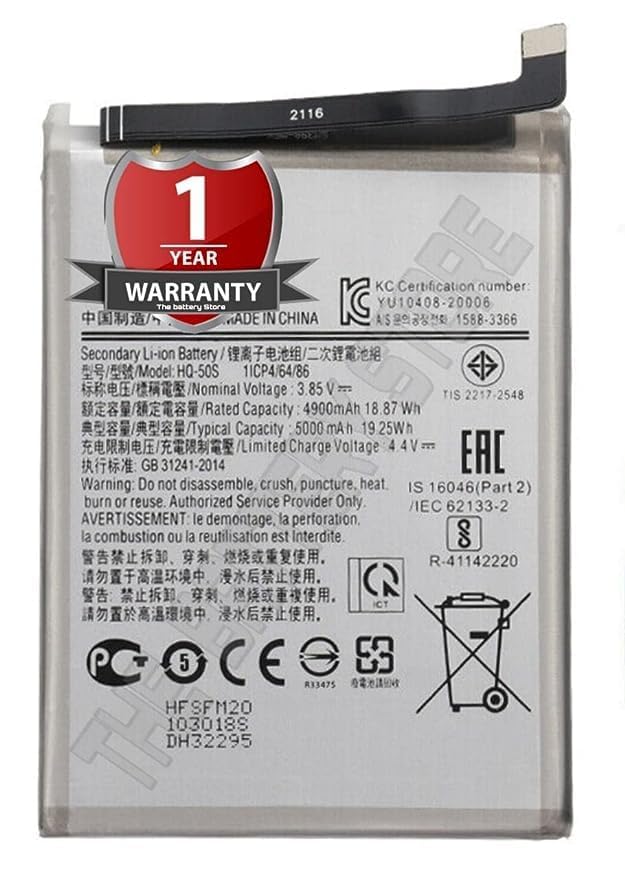 Image of Original HQ-50S Battery for Samsung A03, A03S, F02S, A02S, M02S, M02S, M025, A025F Battery with 1 Year Warranty** (Sep39)