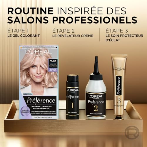 Coloration Permanente 9.12 Sibérie Blond Très Brillance Haute Intensité Préférence 'oreal Paris La Boîte - vue 7