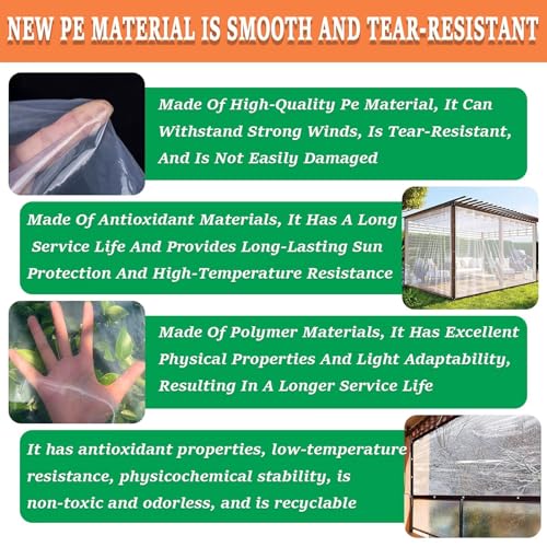 Loneta impermeable de serreta transparente lona HDPE exterior impermeable 8