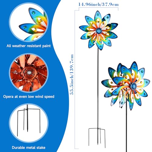 Wind-Spinner-for-Yard-and-Garden-Metal-Windmill-Outdoor-Kinetic-Wind-Sculpture-for-Yard-Patio-Lawn-Decoration-555-Inch Wind Spinner for Yard and Garden Metal Windmill Outdoor Kinetic Wind Sculpture for Yard Patio Lawn Decoration 555 Inch