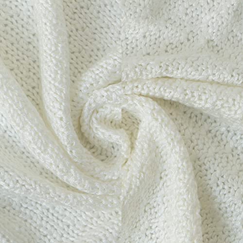 Image of NTBAY Rayon Derived from Bamboo Toddler Blanket, 30 x 40, White | Breathable Cable Knit Blanket Made with Rayon Derived from Bamboo for Stroller, Travel, Tummy Time, and Supervised Use