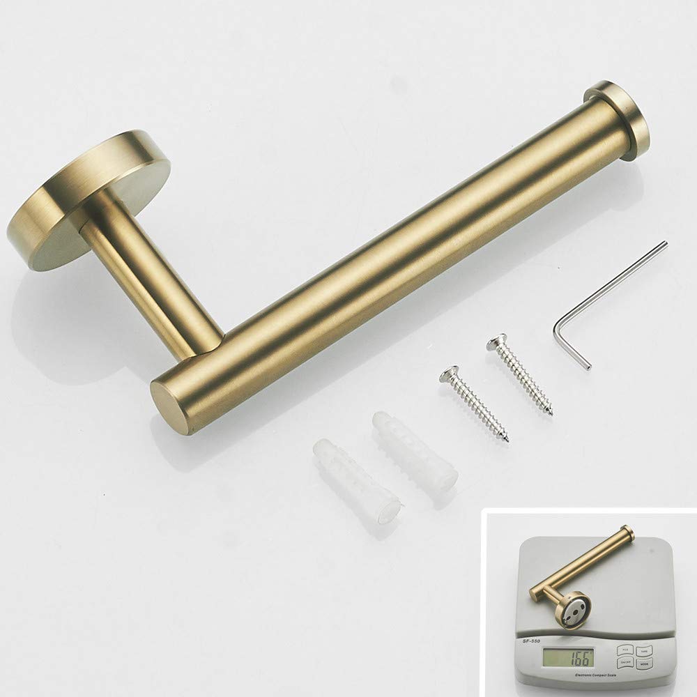 30 cm Toallero Portarrollos para Papel Higiénico Gancho de Pared, Accesorios de Baño de Acero Inoxidable, Oro Cepillado (3 Piezas)