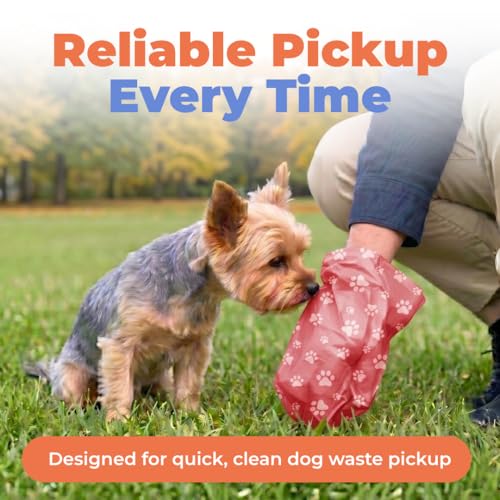 Image of Best Pet Supplies Dog Poop Bags for Waste Refuse Cleanup, Doggy Roll Replacements for Outdoor Puppy Walking and Travel, Leak Proof and Tear Resistant, Thick Plastic - Red, 240 Bags