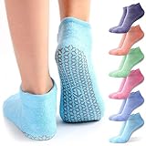 Non Slip Yoga Socks with Grips for Women | 6 Pairs Pilates, Dance & Pure Barre Sticky Socks