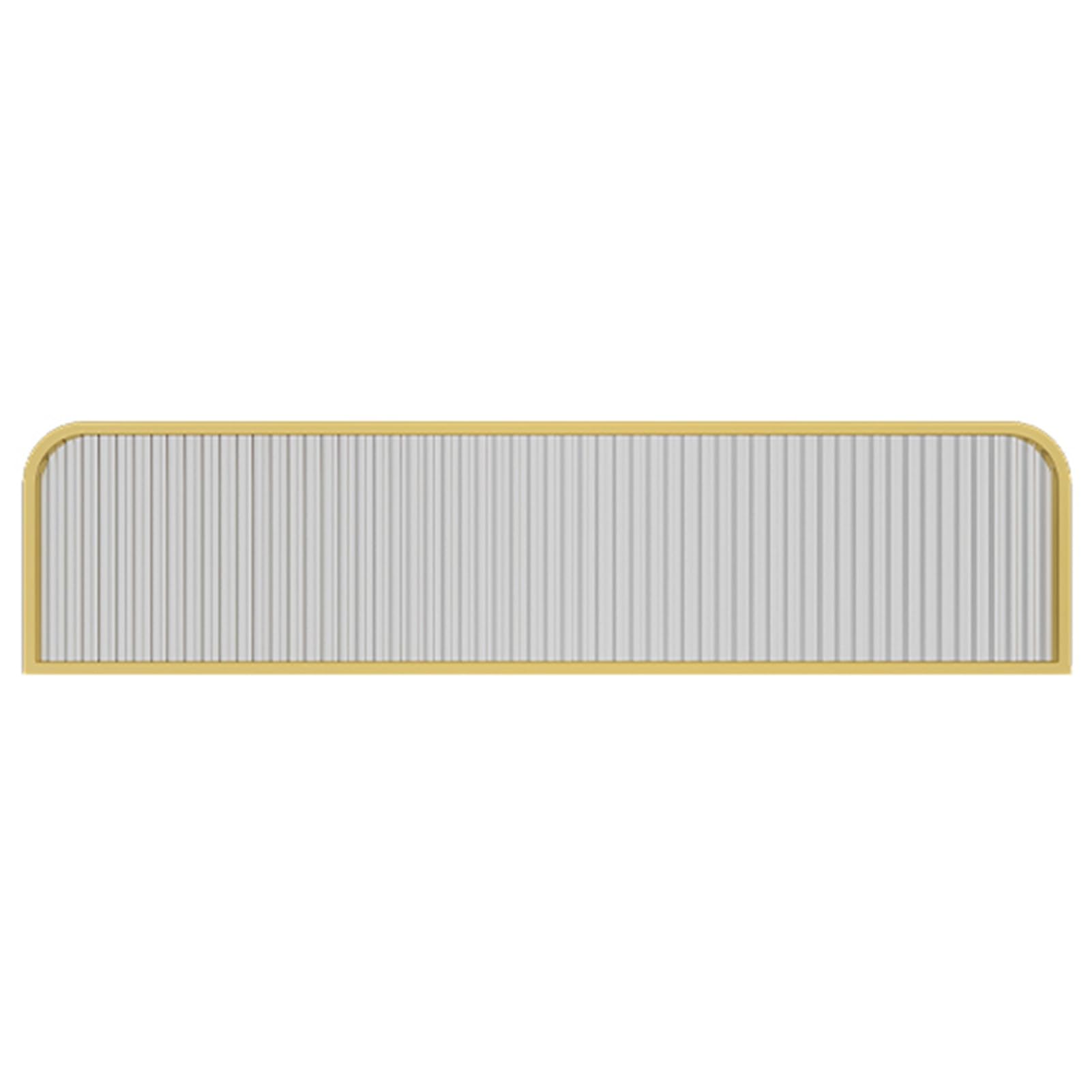 HYLWSXVP Stylish Stainless Steel Low Fence Dividers with Semi Privacy Striped Glass Partitions (Gold 9.84x39.37in) Elegant Countertop Barriers for Restaurants Offices & Public Spaces