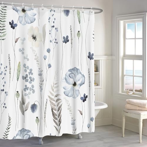 Rideau de douche anti éclaboussures en polyester floral - 2