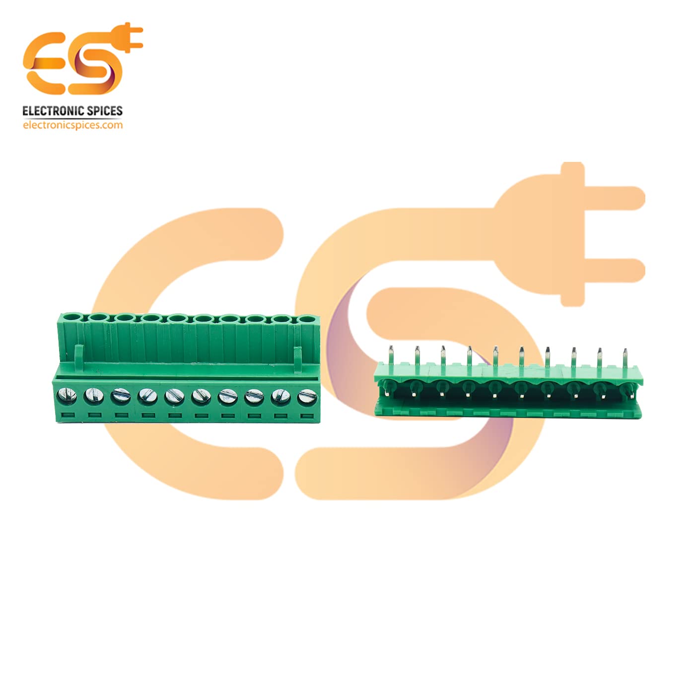 Electronic Spices Male and Female 10 Pin 5.08mm Pitch Pluggable Terminal Block Connector Pair of 5 (2EDGR-5.08-10p and 2EDGK-5.08-10p) 2