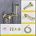 XHALERY Bidet Spray Set, Brass Brushed Gold Bidet hot and Cold Water Set Toilet Spray Gun Ass Flusher Nozzle Set, Hand Blender Valve Jet Pres Set Shower Head with Pressure,B